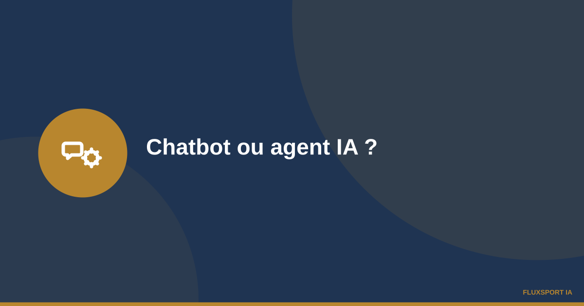 Bulle de dialogue et engrenage symbolisant le chatbot face à l'agent IA