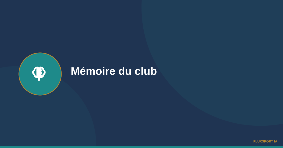 Cerveau stylisé symbolisant la mémoire institutionnelle d'un club