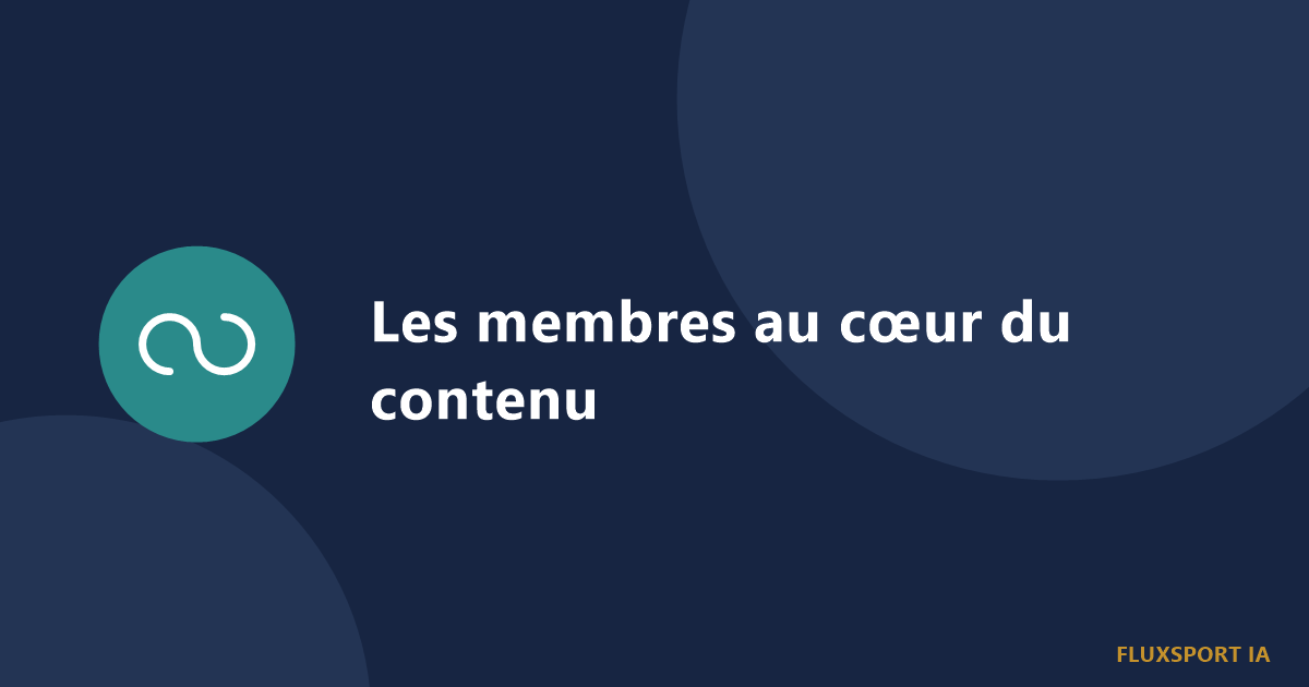 Cœur entouré de silhouettes symbolisant les membres au centre du contenu